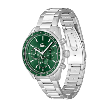 Montre chronographe homme lacoste boston vert acier argenté – chronographes