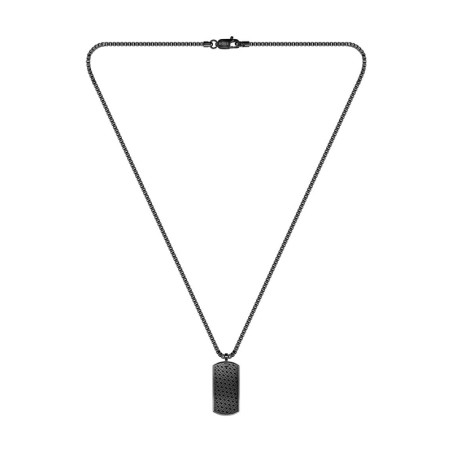 Collier plaque homme 62cm boss devon acier noir – tous nos colliers homme