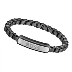 Bracelet homme 17.5cm boss ip acier noir - plus-de-bracelets-hommes - edora - 1
