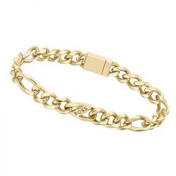Bracelet homme 17.5cm boss rian acier doré - chaines - edora - 1