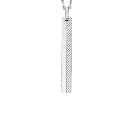 Collier homme 55.9cm fossil harlow linear texture acier argenté – tous nos colliers homme
