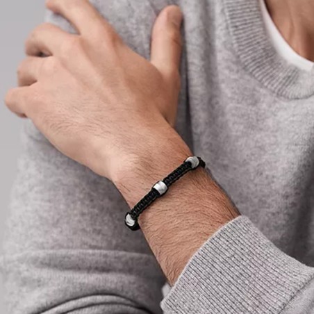 Bracelet homme 25cm fossil harlow linear texture nylon noir – bracelets homme