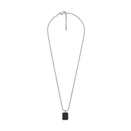 Collier homme fossil all stacked up agate noir acier argenté – tous nos colliers homme