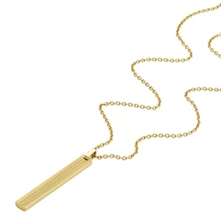 Collier homme 55.9cm fossil harlow linear texture acier doré – tous nos colliers homme