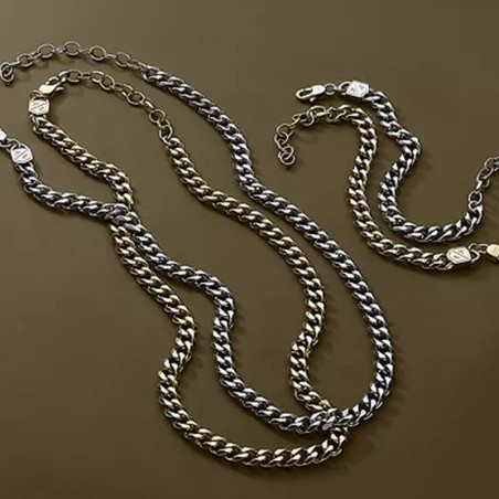 Chaîne homme 48cm fossil bold chains acier doré – chaines