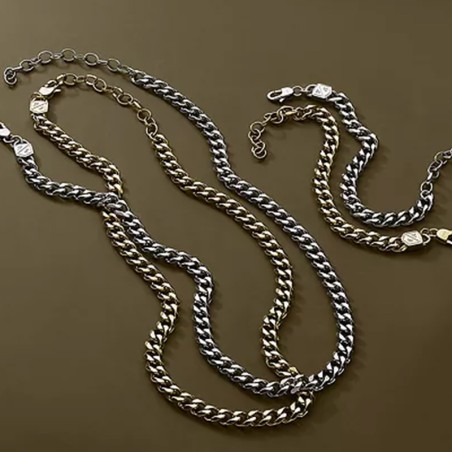 Bracelet chaîne homme 16.5cm fossil bold chains acier doré – chaines