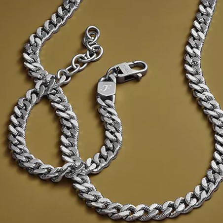 Bracelet chaîne homme 16.5cm fossil bold chains acier argenté – chaines