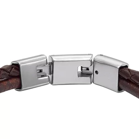 Bracelet multirangs homme 18.5cm fossil all stacked up cuir brun – bracelets homme