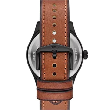 Montre solaire homme fossil defender cuir brun – analogiques