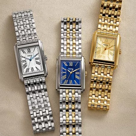 Montre homme fossil carraway bleu acier bicolore – analogiques