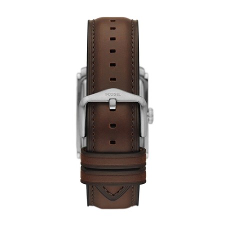 Montre homme fossil carraway crème cuir brun – analogiques