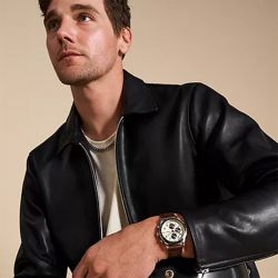 Montre chronographe homme fossil tourer cuir brun - chronographes - edora - 1