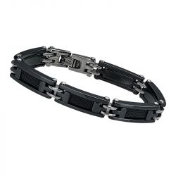 Bracelet homme jourdan zephir acier noir - plus-de-bracelets-hommes - edora - 1