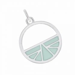 Pendentif femme les cadettes ibiza laque vert laiton argenté - pendentifs - edora - 1