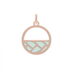 Pendentif femme les cadettes tresse laque vert laiton doré rose - pendentifs - edora - 0