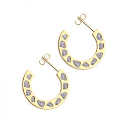 Créoles femme les cadettes gigi laquÉ argent laiton doré - creoles - edora - 1