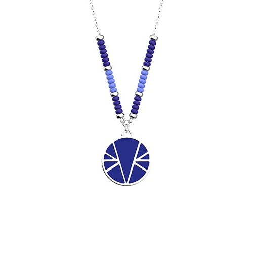 Collier Femme LES CADETTES IBIZA BLEU Laiton Argenté