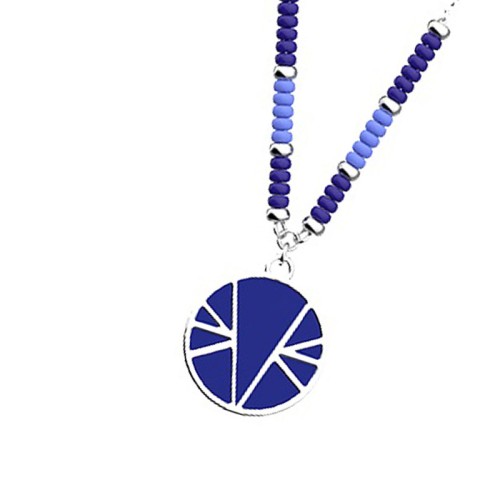 Collier Femme LES CADETTES IBIZA BLEU Laiton Argenté