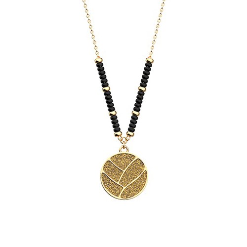 Collier Femme LES CADETTES OR Laiton Doré Perles Noires