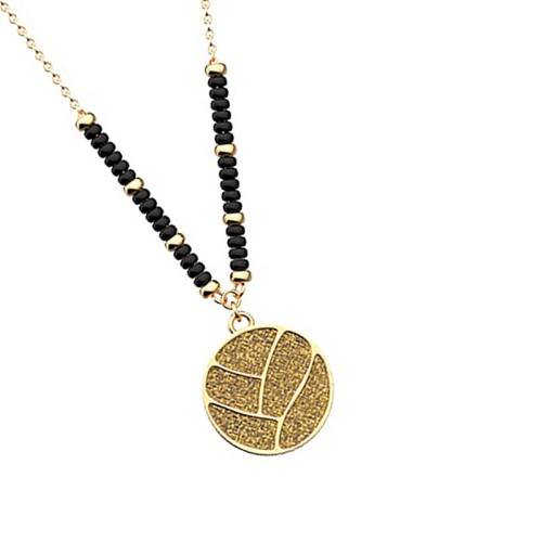 Collier Femme LES CADETTES OR Laiton Doré Perles Noires