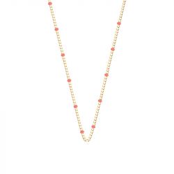Chaîne femme les cadettes chaine colorÉe corail laiton doré - chaines - edora - 0