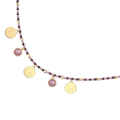 Collier Femme LES CADETTES EIVISSA PAMPILLES Laiton Doré