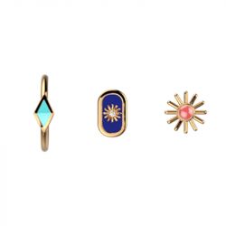 Boucles d'oreilles puces femme les cadettes felicidad laiton doré - puces - edora - 1