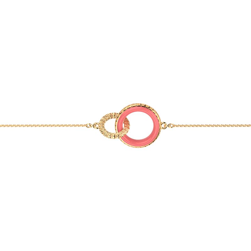 Bracelet femme les cadettes sunset laquÉ corail laiton doré - plus-de-bracelets-femmes - edora