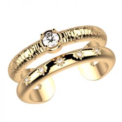 Bague ajustable femme les cadettes birthstones laiton doré - plus-de-bagues-femmes - edora - 1