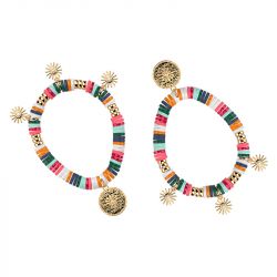 Créoles femme les cadettes baya pampilles laiton doré - creoles - edora - 1