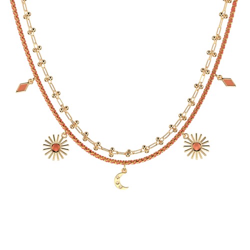 Collier Femme LES CADETTES PAMPILLE LUNE Laiton Doré