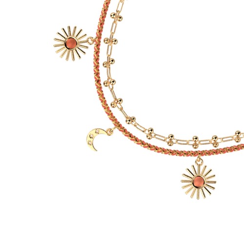 Collier Femme LES CADETTES PAMPILLE LUNE Laiton Doré