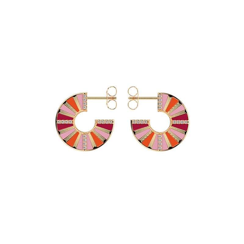 Créoles femme les cadettes sunrise laiton doré - creoles - edora