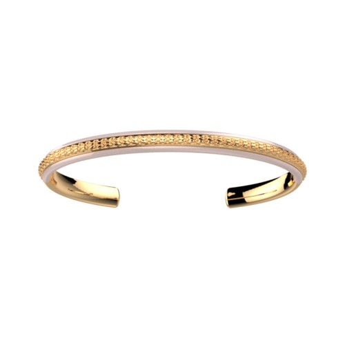 Bracelet Jonc Femme LES CADETTES SUNSET BLANC Laiton Doré