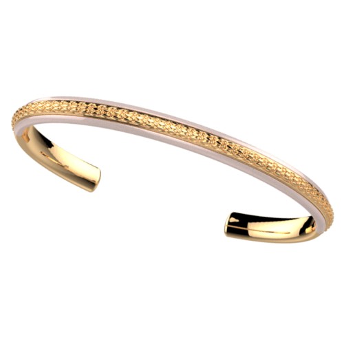 Bracelet Jonc Femme LES CADETTES SUNSET BLANC Laiton Doré