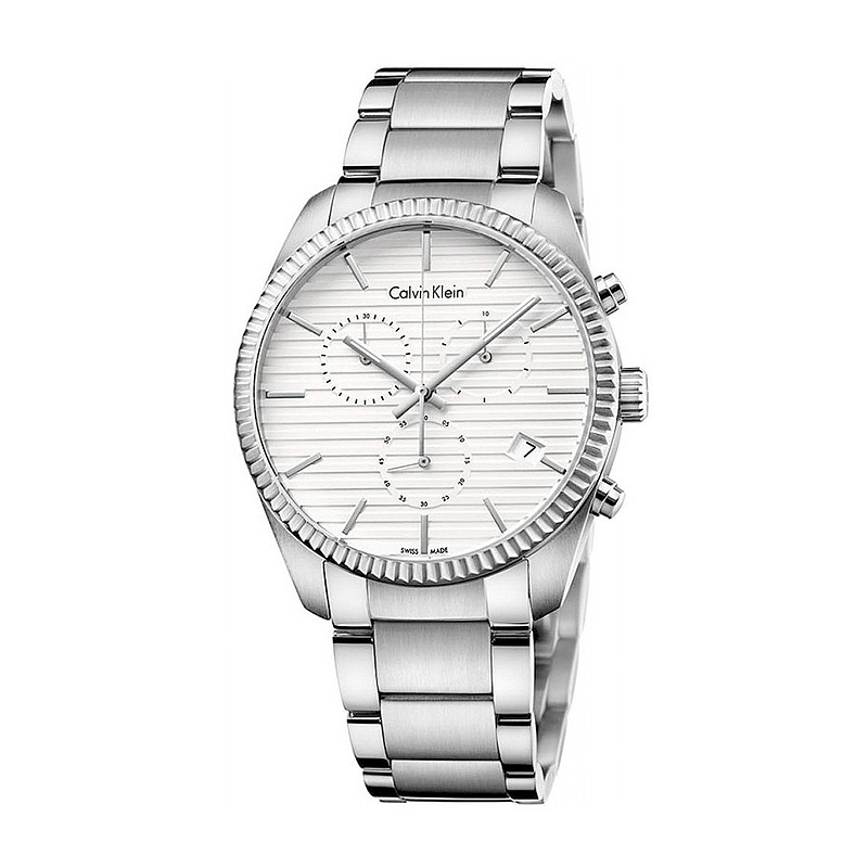 Montre chronographe homme calvin klein alliance acier argenté - chronographes - edora