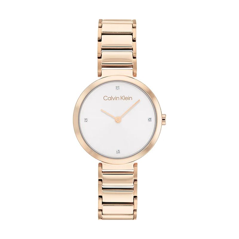 Montre femme calvin klein minimalist t acier doré rose 25200140 - analogiques - edora