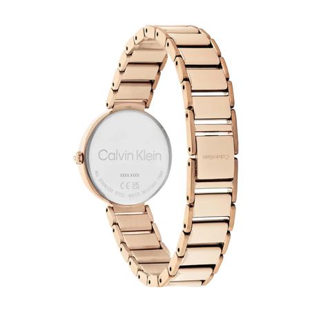Montre femme calvin klein minimalist t acier doré rose 25200140 – analogiques