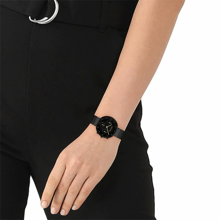 Montre chronographe femme calvin klein minimalist acier milanais noir 25200288 – chronographes