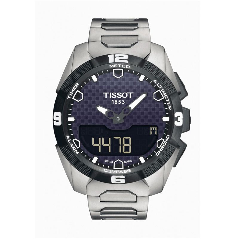 Montre chronographe solaire ana-digitale tissot t-touch solar titane - solaires - edora