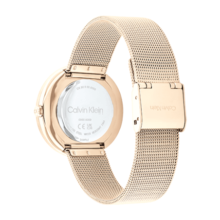Montre femme calvin klein sculptural acier doré rose 25200151 – analogiques