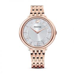 Montre femme swarovski crystalline chic acier doré rose