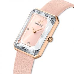 Montre femme swarovski uptown cuir rose - analogiques - edora - 1