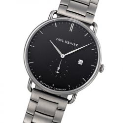 Montre homme paul hewitt grand atlantic line black sea acier argenté - analogiques - edora - 1