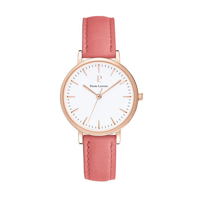 Montre femme pierre lannier symphony cuir rose - analogiques - edora