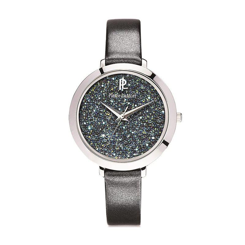 Montre femme pierre lannier elegance cristal cuir noir - analogiques - edora