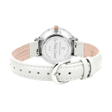 Montre femme pierre lannier petite cristal cuir blanc – montres françaises