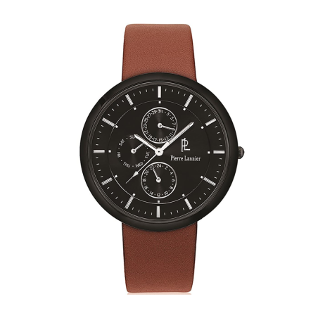 Montre homme pierre lannier elegance cuir brun – analogiques