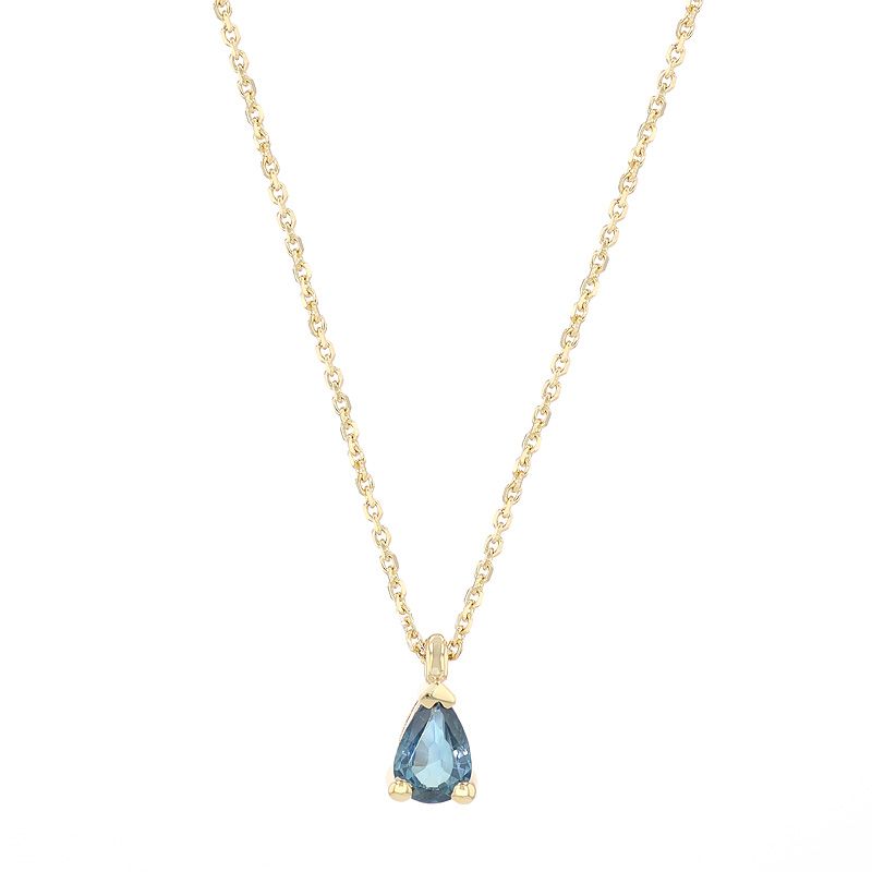 Collier femme solitaire edora or 750/1000 jaune et saphir edoa15320 - plus-de-colliers-femmes - edora