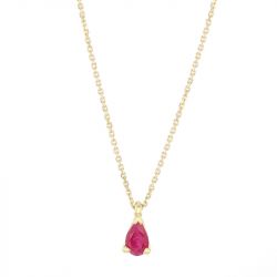 Collier femme solitaire edora or 750/1000 jaune et rubis edoa15420 - plus-de-colliers-femmes - edora - 0